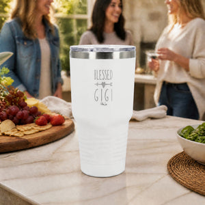 Blessed Gigi 30oz Engraved Tundra Tumbler — lifestyle