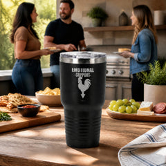 Emotional Support 30oz Engraved Tundra Tumbler — lifestyle