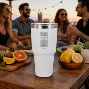 Beer Is My Spirit Animal 30oz Engraved Tundra Tumbler — lifestyle