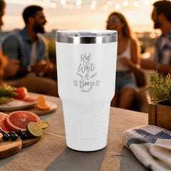 Red White And Booze 30oz Engraved Tundra Tumbler — lifestyle