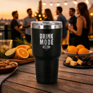 Drink Mode On 30oz Engraved Tundra Tumbler — lifestyle