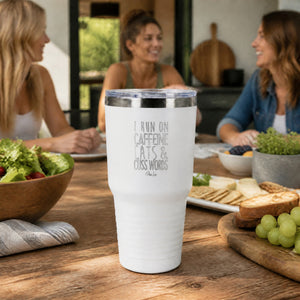 I Run On Cats 30oz Engraved Tundra Tumbler — lifestyle