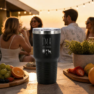I'm A Simple Woman Wine 30oz Engraved Tundra Tumbler — lifestyle