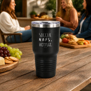 Soccer Naps Netflix 30oz Engraved Tundra Tumbler — lifestyle