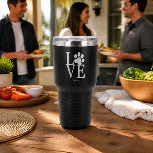 Love Paw Print 30oz Engraved Tundra Tumbler — lifestyle