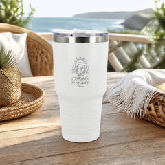 The Sun The Sand Drink In My Hand 30oz Engraved Tundra Tumbler — lifestyle
