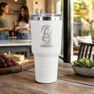 Completely Unhinged 30oz Engraved Tundra Tumbler — lifestyle