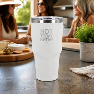 Not Today Satan 30oz Engraved Tundra Tumbler — lifestyle