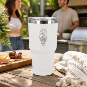 I Like My Coffee In Tents 30oz Engraved Tundra Tumbler — lifestyle