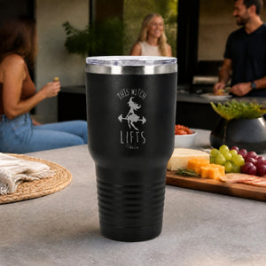 This Witch Lifts 30oz Engraved Tundra Tumbler — lifestyle