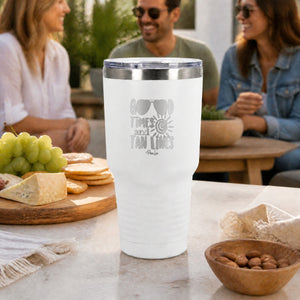 Good Times And Tan Lines 30oz Engraved Tundra Tumbler — lifestyle