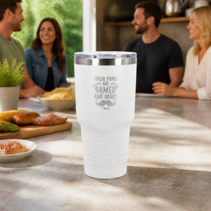 These Puns Are Armed And Dadly 30oz Engraved Tundra Tumbler — lifestyle