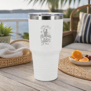 Keeping It Reel At The Lake 30oz Engraved Tundra Tumbler — lifestyle