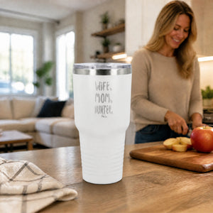 Wife Mom Hunter 30oz Engraved Tundra Tumbler — lifestyle
