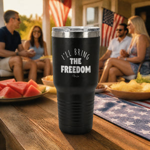 I'll Bring the Freedom 30oz Engraved Tundra Tumbler — lifestyle