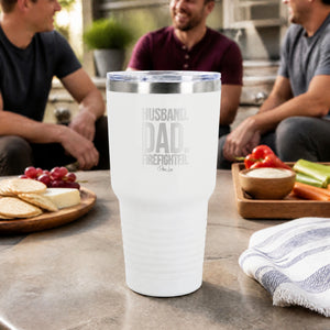 Husband Dad Firefighter 30oz Engraved Tundra Tumbler — lifestyle
