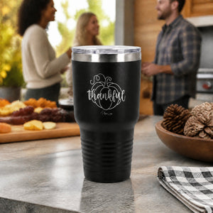 Thankful 30oz Engraved Tundra Tumbler — lifestyle