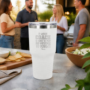 A Great Coach 30oz Engraved Tundra Tumbler — lifestyle