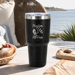 Freedom And Flip Flops 30oz Engraved Tundra Tumbler — lifestyle