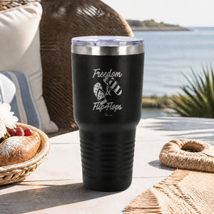 Freedom And Flip Flops 30oz Engraved Tundra Tumbler — lifestyle