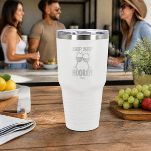 Sip Sip Hooray 30oz Engraved Tundra Tumbler — lifestyle