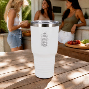 Sunrise Sunburn Sunset Repeat 30oz Engraved Tundra Tumbler — lifestyle