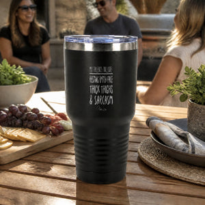 My Talents Include List 30oz Engraved Tundra Tumbler — lifestyle