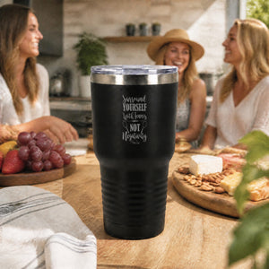 Tennis Negativity 30oz Engraved Tundra Tumbler — lifestyle