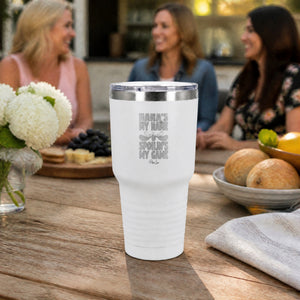 Nanas My Name & Spoilin's My Game 30oz Engraved Tundra Tumbler — lifestyle