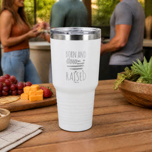 Born And Raised 30oz Engraved Tundra Tumbler — lifestyle