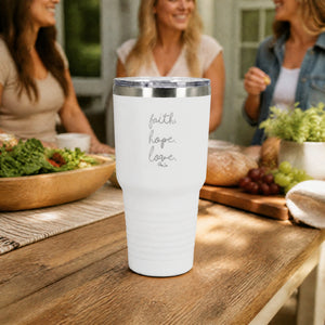Faith Hope Love 30oz Engraved Tundra Tumbler — lifestyle