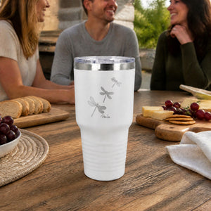 Dragonfly 30oz Engraved Tundra Tumbler — lifestyle