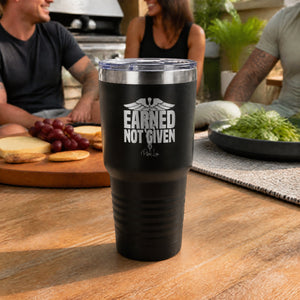 Earned Not Given RN 30oz Engraved Tundra Tumbler — lifestyle