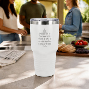 Happiness Can Be Found Even In The Darkest Of Times 30oz Engraved Tundra Tumbler — lifestyle