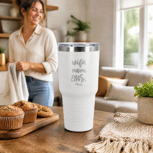 Wife Mom EMS 30oz Engraved Tundra Tumbler — lifestyle