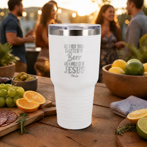 Jesus And Beer 30oz Engraved Tundra Tumbler — lifestyle