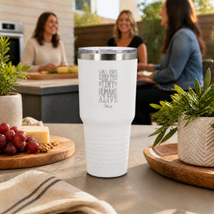 Goals Today: Keep The Tiny Humans Alive 30oz Engraved Tundra Tumbler — lifestyle