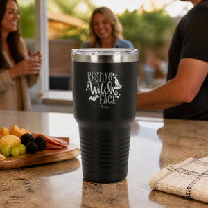 Resting Witch Face 30oz Engraved Tundra Tumbler — lifestyle
