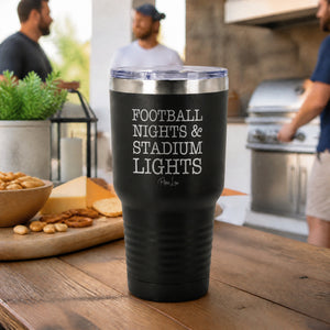 Football Nights Stadium Lights 30oz Engraved Tundra Tumbler — lifestyle