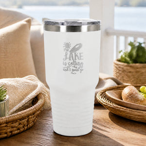 The Lake Is Calling And I Must Go 30oz Engraved Tundra Tumbler — lifestyle