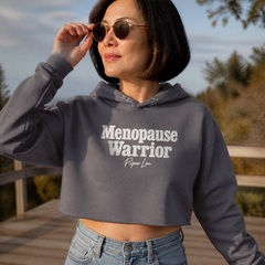 Menopause Warrior Cropped Hoodie — lifestyle hero