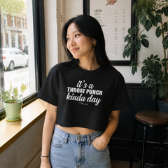It's A Throat Punch Kinda Day Cropped Boxy Tee — lifestyle hero