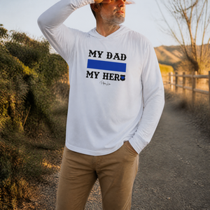 My Dad My Hero Police Hooded Long Sleeve Tee — lifestyle hero