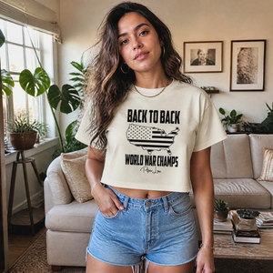 Back To Back World War Champs Cropped Boxy Tee — lifestyle hero