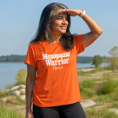 Menopause Warrior Classic Tee — lifestyle hero