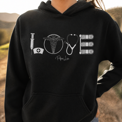 Nurse Love Hooded Long Sleeve Tee — lifestyle hero