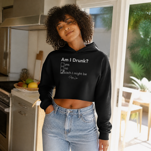 Am I Drunk Cropped Hoodie — lifestyle hero