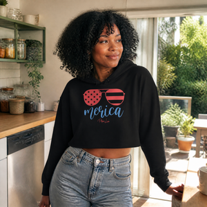 Merica Cropped Hoodie — lifestyle hero