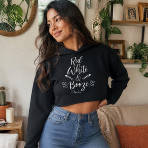 Red White And Booze Cropped Hoodie — lifestyle hero