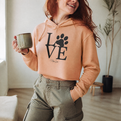 Love Paw Print Cropped Hoodie — lifestyle hero